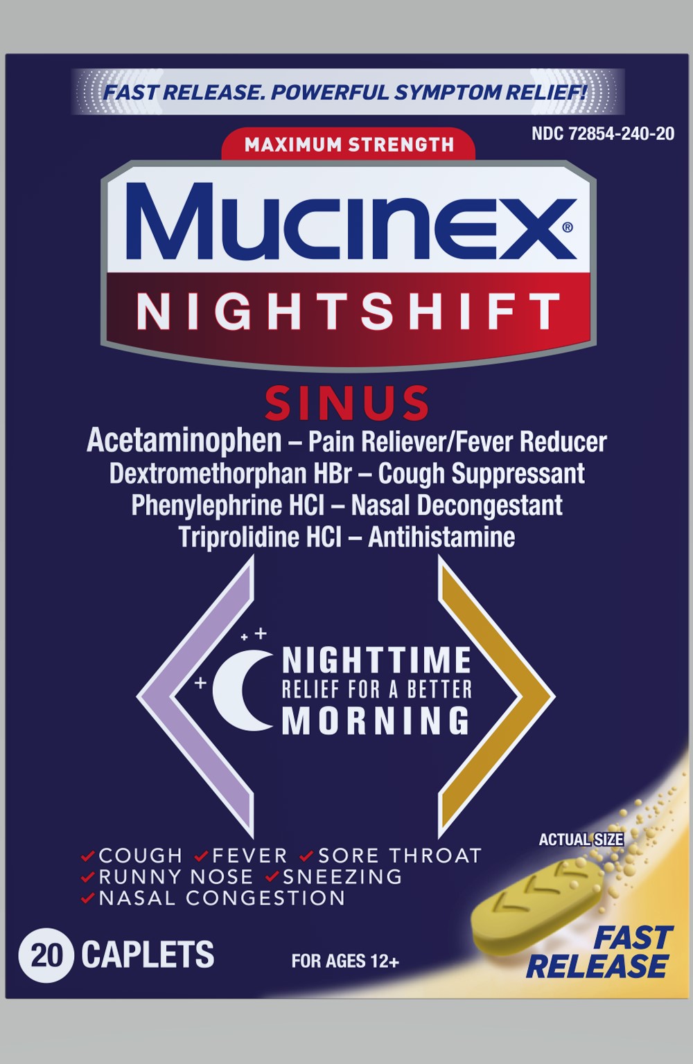 MUCINEX Nightshift Sinus Caplets